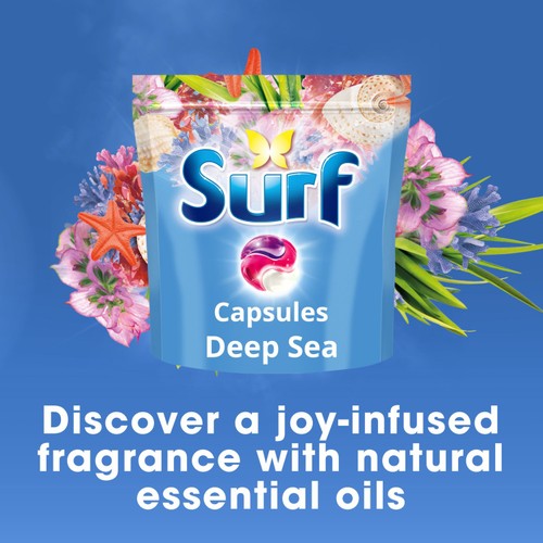 Surf Deep Sea 3 in 1 Laundry Washing Detergent Capsules, 51 Washes thumbnail 3