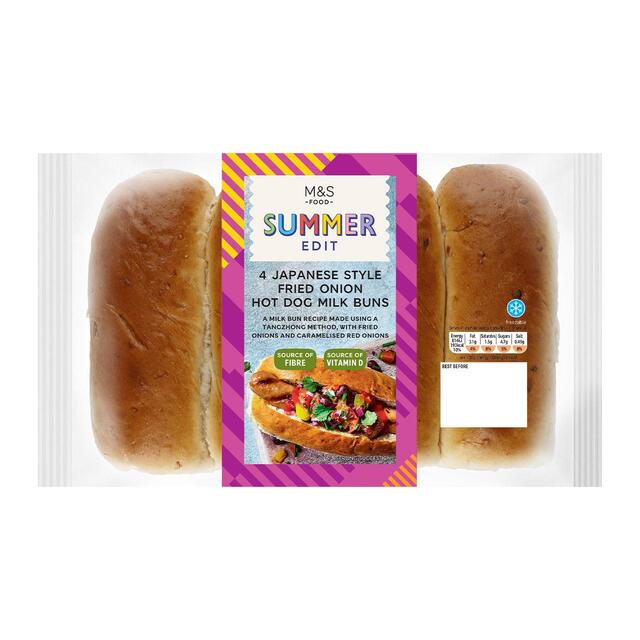 M&S 4 Japanese Style Fried Onion Hot Dog Milk Buns Serves 4 thumbnail 2