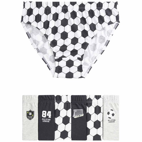 M&S Boys 7pk Pure Cotton Football Briefs, 6-7 Years, Black Mix