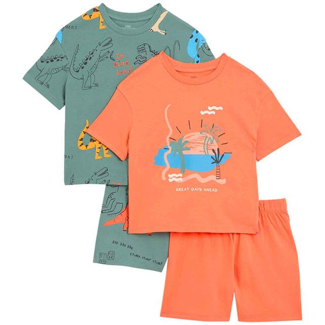 M&S Dino Pyjamas, 2-7 Years, Orange