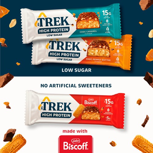 TREK High Protein Low Sugar Choc Caramel Protein Bar thumbnail 4