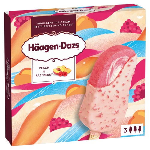 Haagen-Dazs Peach & Raspberry Ice Cream Sticks thumbnail 2