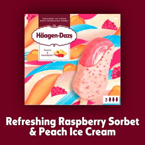 Haagen-Dazs Peach & Raspberry Ice Cream Sticks thumbnail 3