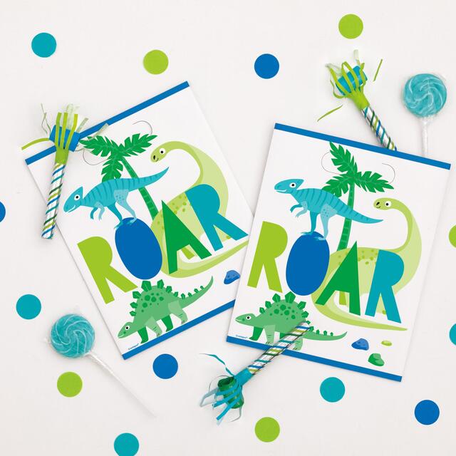 Blue & Green Dinosaur Party Loot Bags thumbnail 2