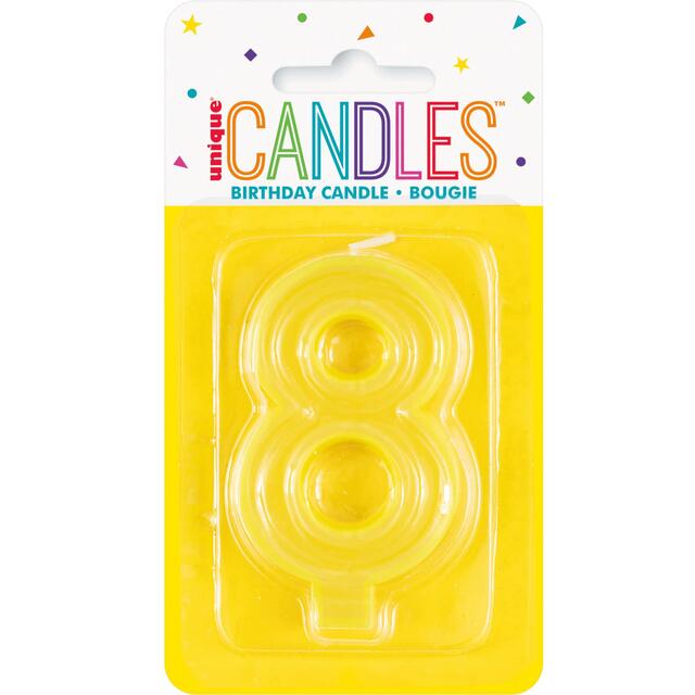 Raised Border Numeral 8 Candle