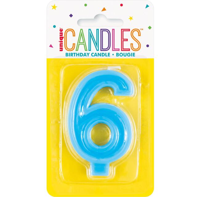 Raised Border Numeral 6 Candle