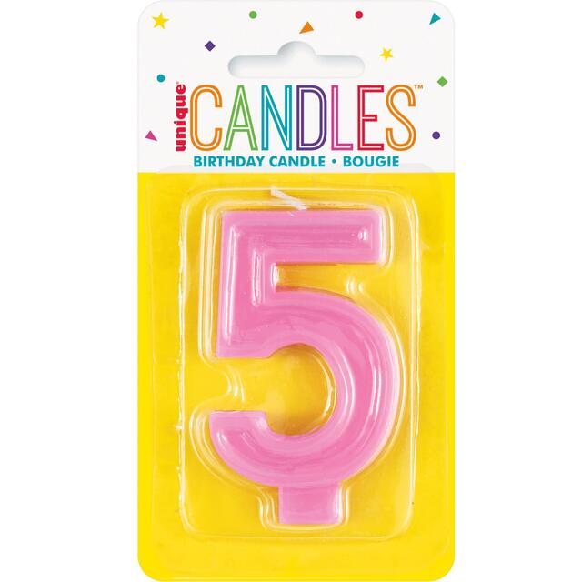 Raised Border Numeral 5 Candle