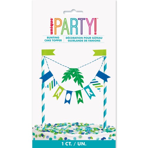 Blue & Green Dinosaur Bunting Cake Topper