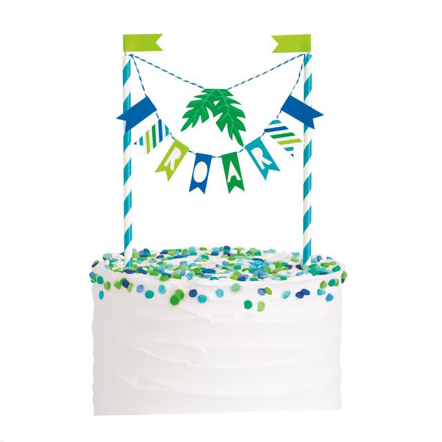 Blue & Green Dinosaur Bunting Cake Topper thumbnail 2
