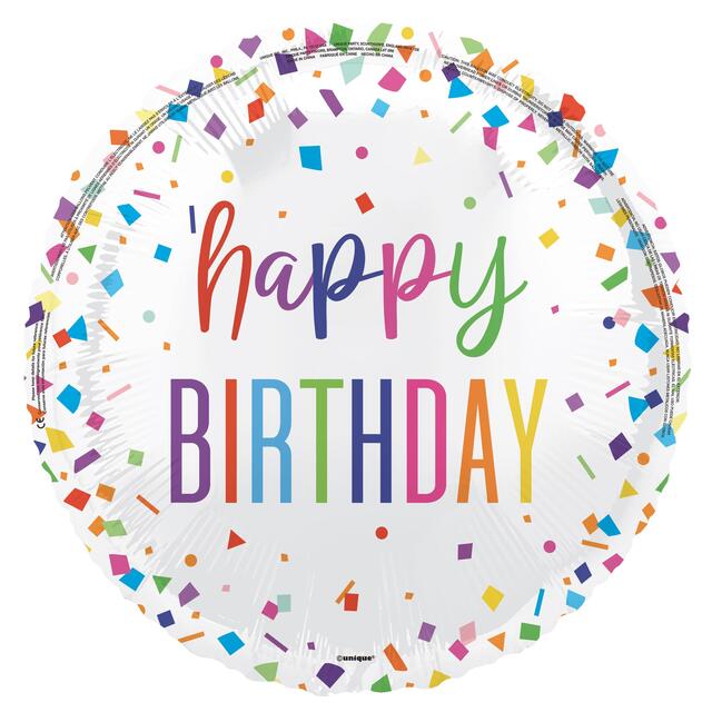 Bright Confetti Happy Birthday Foil Balloon