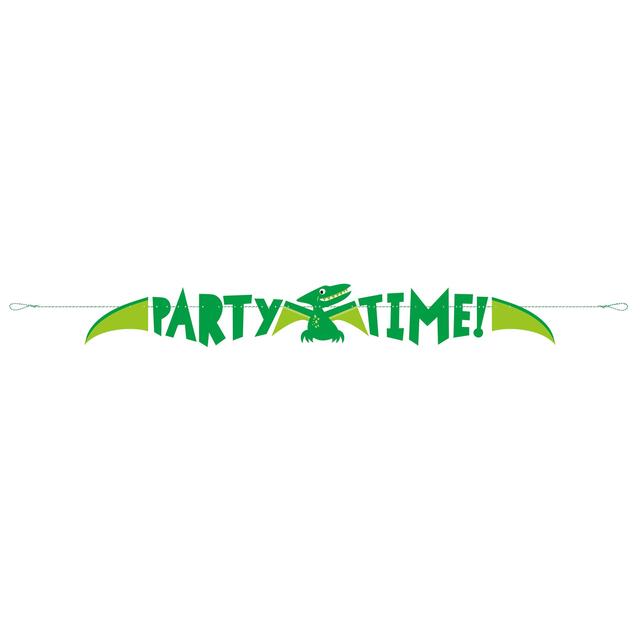 Blue & Green Dinosaur Party Time Banner 5ft thumbnail 2
