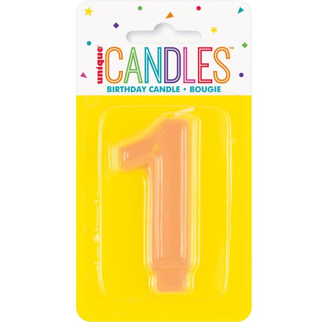 Raised Border Numeral 1 Candle