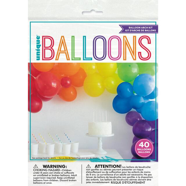 Rainbow Latex Balloon Arch (40 pieces)