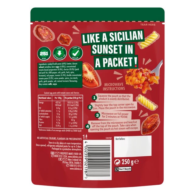 DOLMIO Feasts Spicy Chorizo Fusilli 250g thumbnail 2