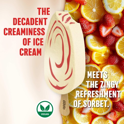 Oppo Refreshed Lemon & Strawberry Low Calorie Sorbetto Sticks thumbnail 4
