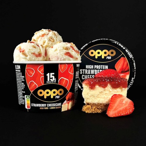 Oppo Pro High Protein Strawberry Cheesecake Ice Cream Tub thumbnail 4