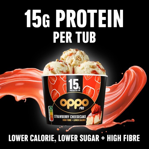 Oppo Pro High Protein Strawberry Cheesecake Ice Cream Tub thumbnail 5