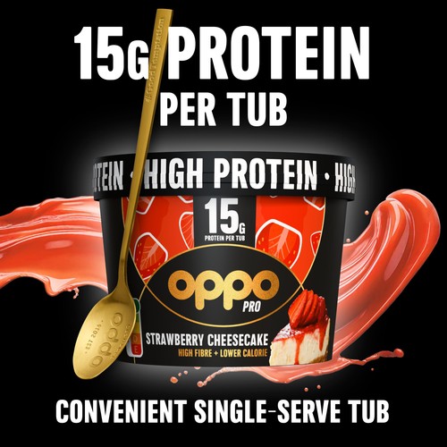 Oppo Pro High Protein Strawberry Cheesecake Ice Cream Tub thumbnail 6