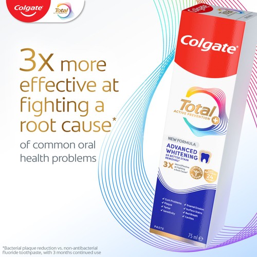 Colgate Total Active Prevention Advanced Teeth Whitening Toothpaste thumbnail 2