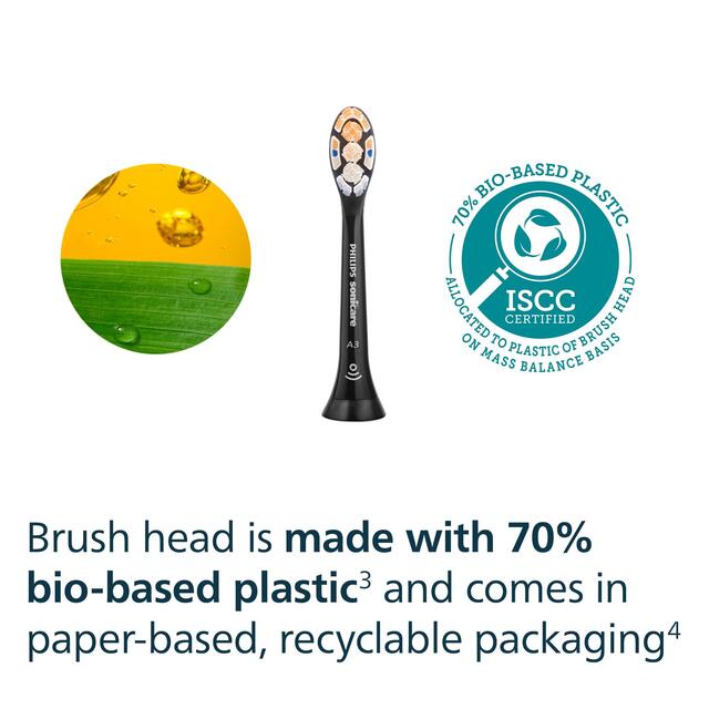 Philips Sonicare Genuine A3 Premium All-in-One Brush Head, Black, 2+1 Pack thumbnail 10
