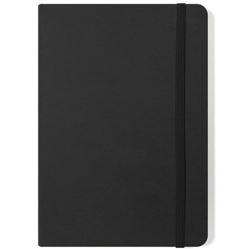 Sinclairs Silvine A5 Executive Soft Feel Notebook, 160 Pages, Black