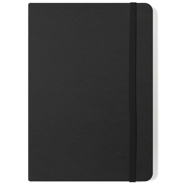 Sinclairs Silvine A5 Executive Soft Feel Notebook, 160 Pages, Black