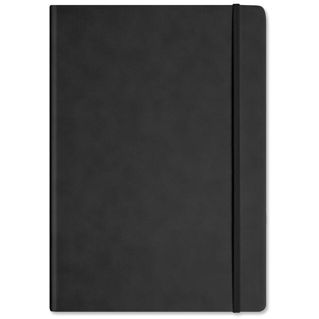Sinclairs Silvine A4 Executive Soft Feel Notebook, 160 Pages, Black