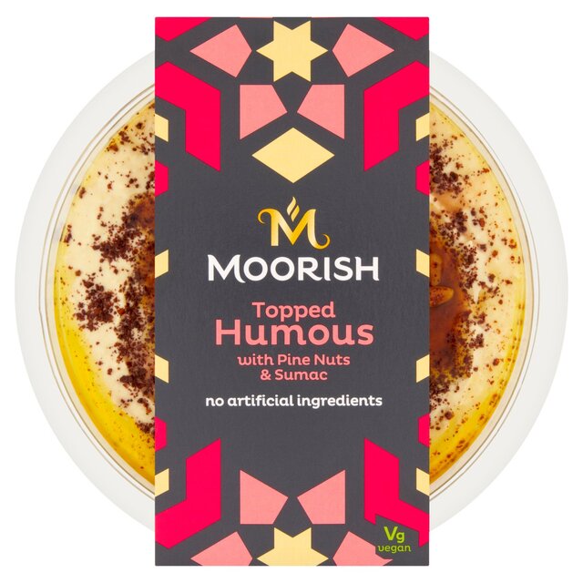 Moorish Humous topped with Pine Nuts & Sumac