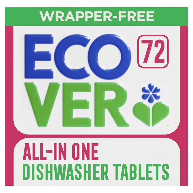 Ecover All-In-One Dishwasher Tablets, 72 Tablets