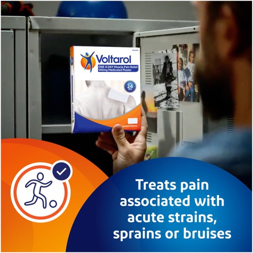 Voltarol One a Day Muscle Pain Relief Medicated Plaster Patches, 5 thumbnail 6
