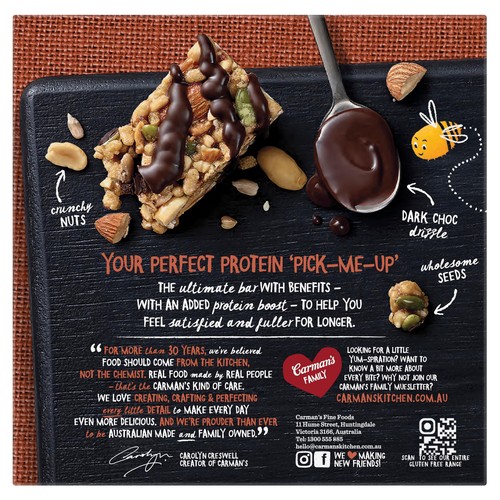 Carmans Kitchen Salted Dark Choc Almond Protein Bar thumbnail 2