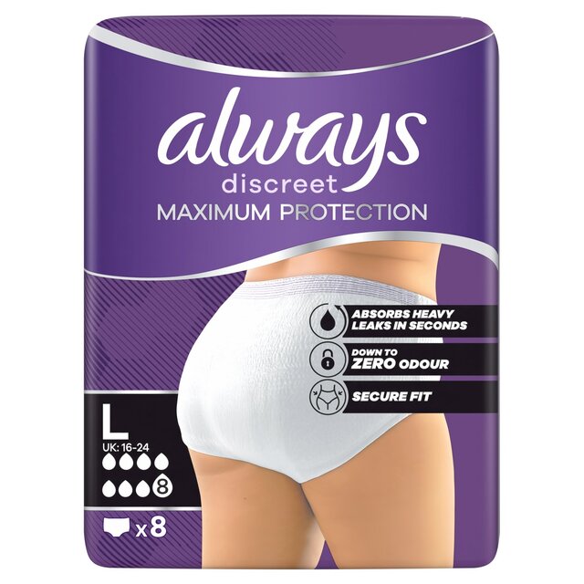 Always Discreet Heavy Adult Incontinence Pants , L