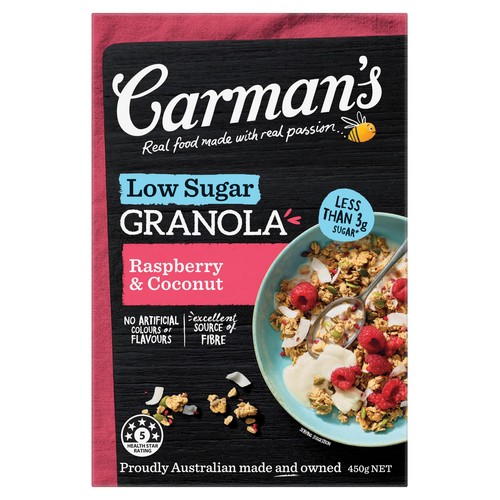 Carman's Kitchen Granola Raspberry & Coconut Low Sugar