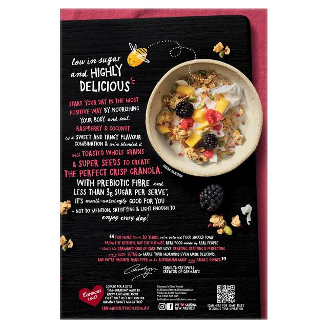 Carman's Kitchen Granola Raspberry & Coconut Low Sugar thumbnail 2