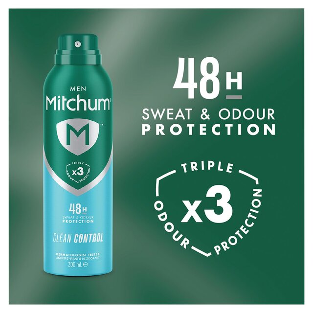 Mitchum Men Clean Control Anti-Perspirant & Deodorant, Aerosol thumbnail 2