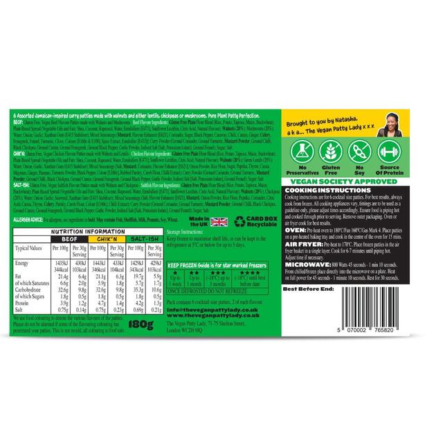 The Vegan Patty Lady Gluten Free Vegan Jamaican Curry Patties cocktail size thumbnail 2