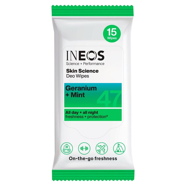 INEOS Skin Science Deodorant Wipes Geranium + Mint