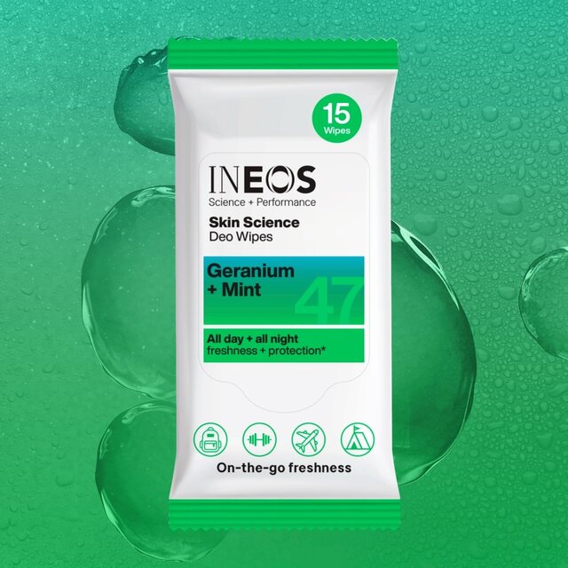 INEOS Skin Science Deodorant Wipes Geranium + Mint thumbnail 2