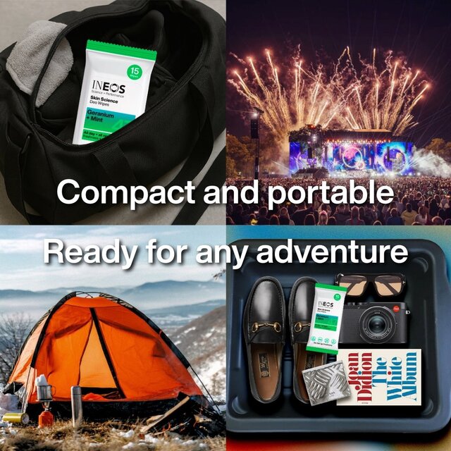 INEOS Skin Science Deodorant Wipes Geranium + Mint thumbnail 4