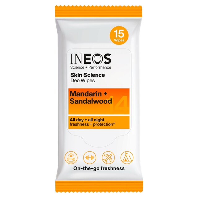 INEOS Skin Science Deodorant Wipes Mandarin + Sandalwood