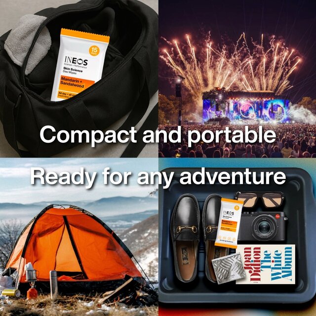 INEOS Skin Science Deodorant Wipes Mandarin + Sandalwood thumbnail 4