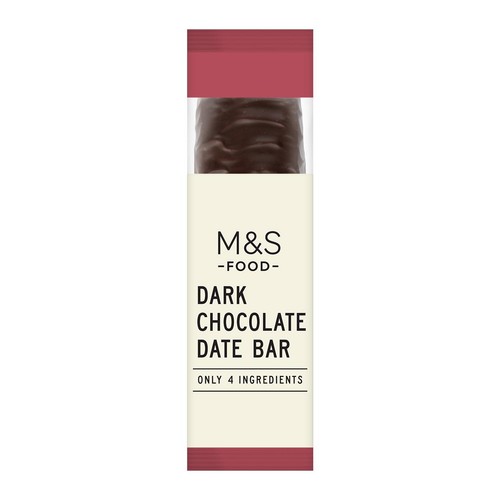 M&S Only 4 Ingredients Dark Chocolate Date Bar Serves 1