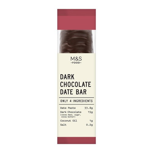 M&S Only 4 Ingredients Dark Chocolate Date Bar Serves 1 thumbnail 2