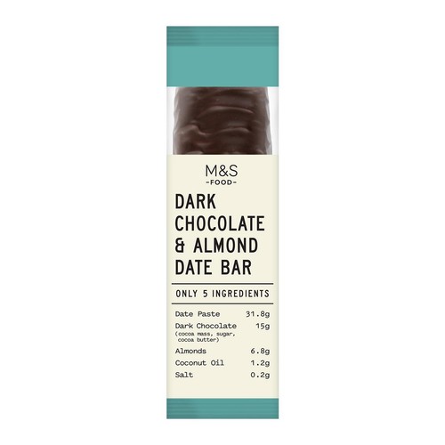 M&S Only 5 Ingredients Dark Chocolate and Almond Date Bar Serves 1 thumbnail 2