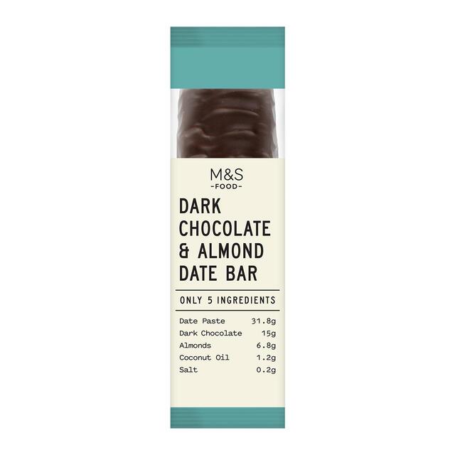 M&S Dark Chocolate & Almond Date Bar Serves 1 thumbnail 2