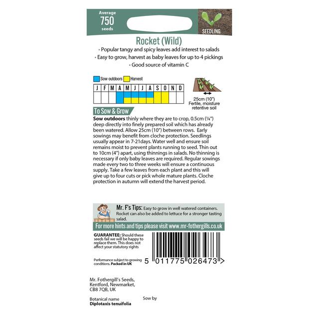 Mr Fothergills Seeds - Rocket Wild thumbnail 2