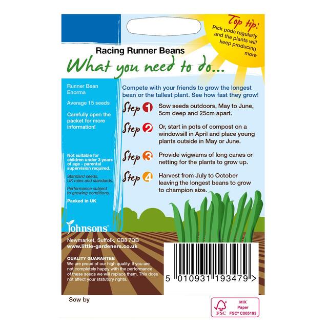 Mr Fothergills Seeds - Johnsons Little Gardeners Racing Runner Beans thumbnail 2