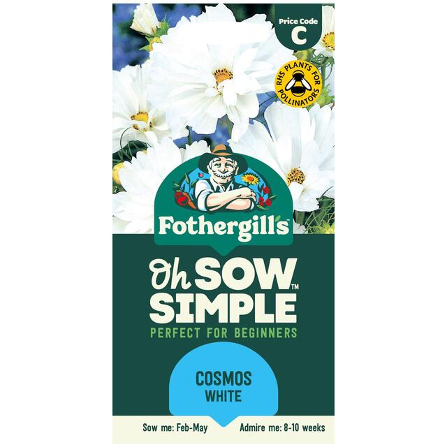 Mr Fothergills Seeds - Of Sow Simple Cosmos White