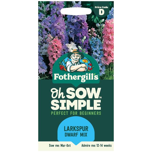 Mr Fothergills Seeds - Oh Sow Simple Larkspur Dwarf Mix