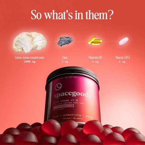 Spacegoods Focus Lions Mane Mushroom Moon Chews thumbnail 3